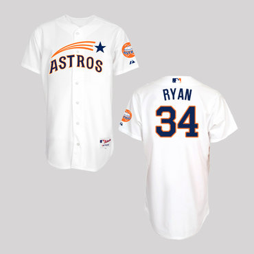 Astros 34 Nolan Ryan White Throwback Jersey