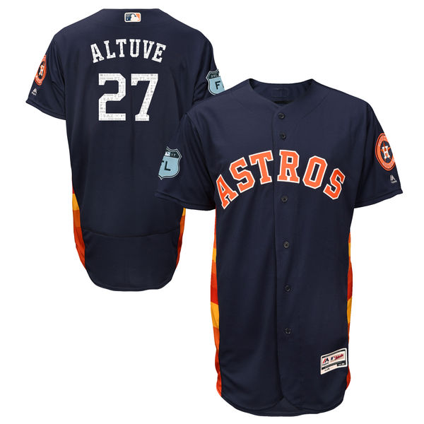 Astros 27 Jose Altuve Navy 2017 Spring Training Flexbase Jersey