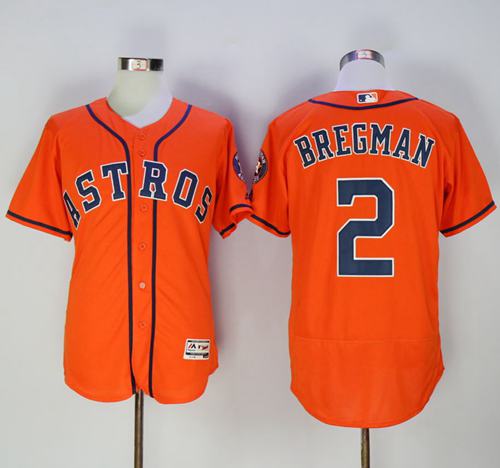 Astros #2 Alex Bregman Orange Flexbase Authentic Collection Stitched MLB Jersey