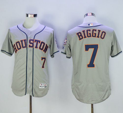 Astros #7 Craig Biggio Grey Flexbase Authentic Collection Stitched MLB Jersey