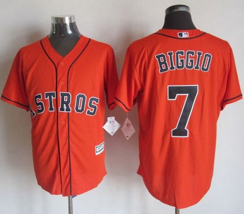 Houston Astros #7 Craig Biggio Orange New Cool Base Stitched Baseball Jersey