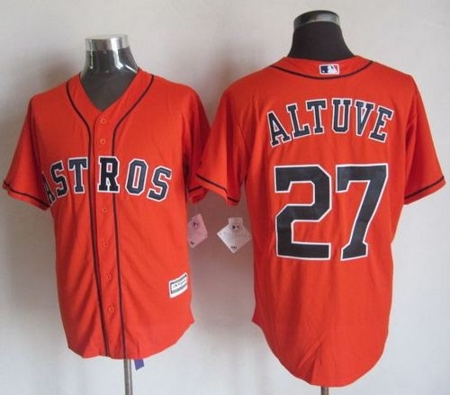 Houston Astros #27 Jose Altuve Orange New Cool Base Stitched Baseball Jersey