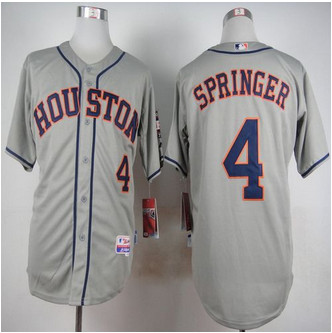 Houston Astros #4 George Springer Grey Cool Base Stitched Baseball Jersey