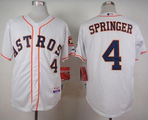 Houston Astros #4 George Springer White Cool Base Stitched Baseball Jersey