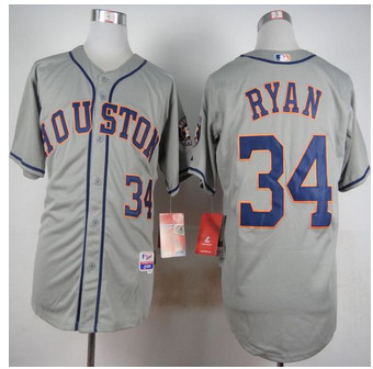 Houston Astros #34 Nolan Ryan Grey Cool Base Stitched Baseball Jersey