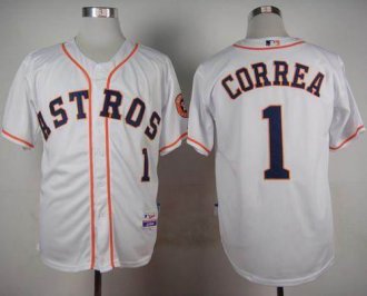 Houston Astros #1 Carlos Correa White Cool Base Stitched Baseball Jersey