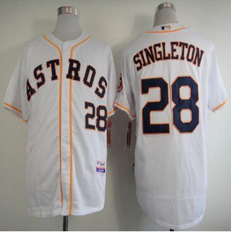 Houston Astros #28 Jon Singleton White Home Cool Base Stitched Baseball Jersey