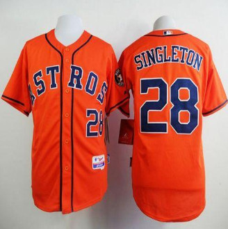 Houston Astros #28 Jon Singleton Orange Cool Base Stitched Baseball Jersey