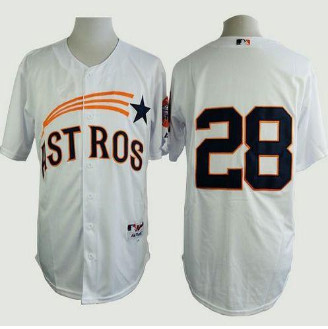 Houston Astros #28 Jon Singleton White 1965 Turn Back The Clock Stitched Baseball jersey