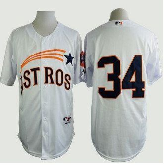 Houston Astros #34 Nolan Ryan White 1965 Turn Back The Clock Stitched Baseball Jersey