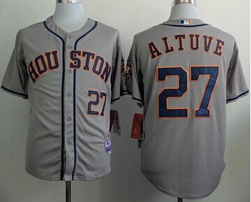 Houston Astros #27 Jose Altuve Grey Cool Base Stitched Baseball Jersey