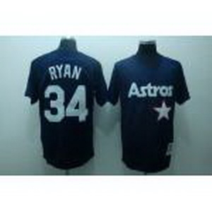 houston astros 34 ryan throwback dk blue jerseys