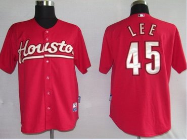 mlb jerseys houston astros 45# lee red