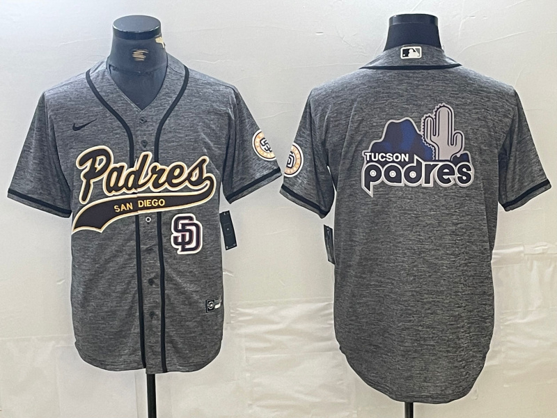 Men's San Diego Padres Blank Gray Camo Cool Base Stitched Baseball Jerseys 1