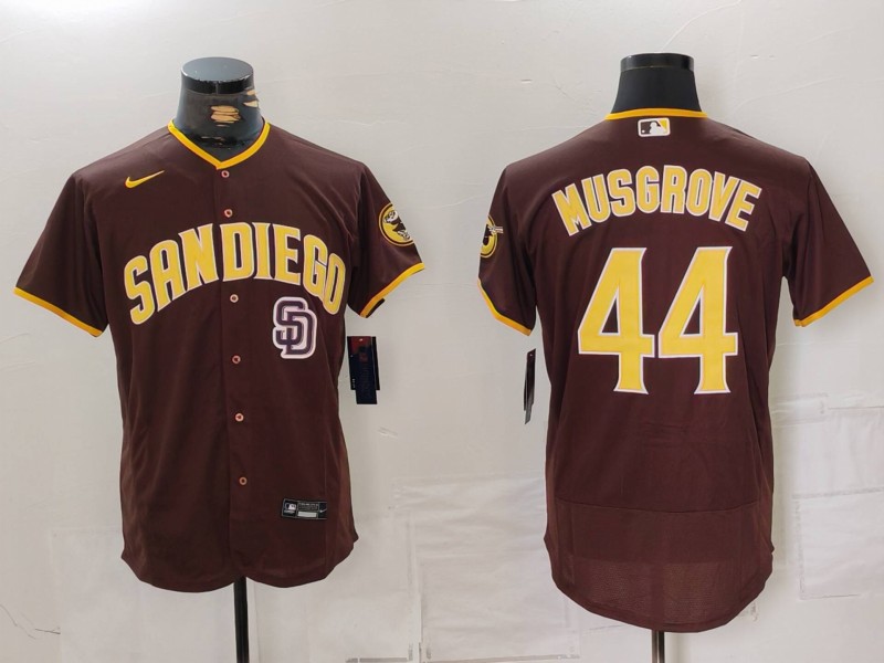 Nike Men's San Diego Padres #44 Musgrove Brown Tan Authentic Alternate Player Jersey 2