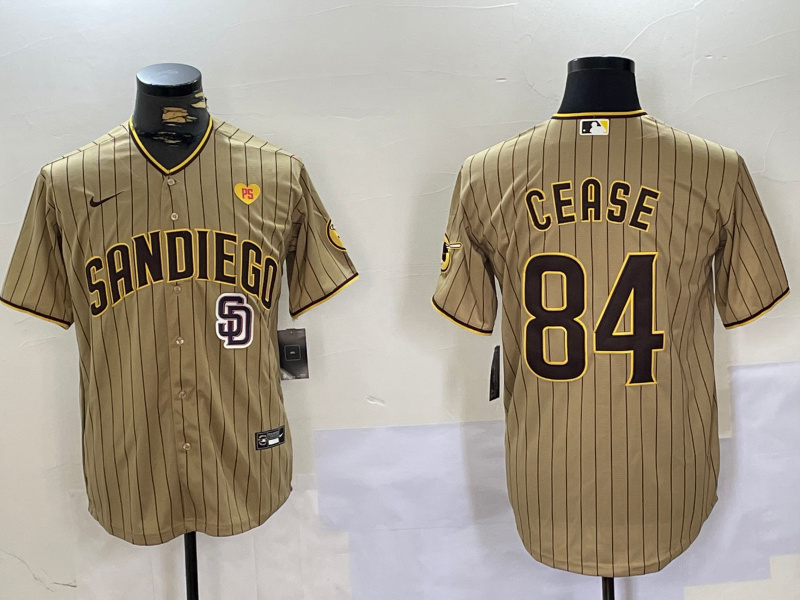 Men's San Diego Padres #84 Dylan Cease Tan Cool Base Stitched Baseball Jersey 1