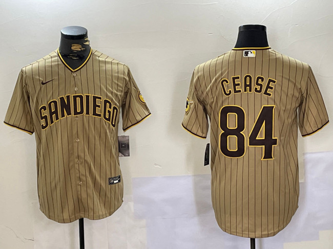 Men's San Diego Padres #84 Dylan Cease Tan Cool Base Stitched Baseball Jersey