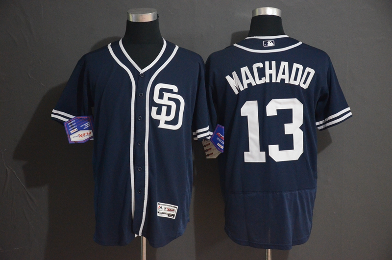 Padres 13 Manny Machado Navy Flexbase Jersey