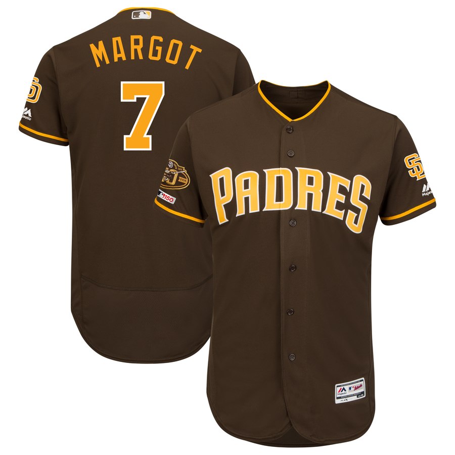 Padres 7 Manuel Margot Brown 50th Anniversary And 150th Patch FlexBase Jersey