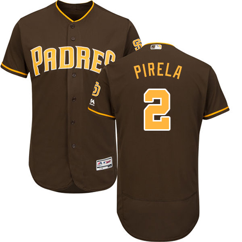 Padres #2 Jose Pirela Brown Flexbase Authentic Collection Stitched Baseball Jersey