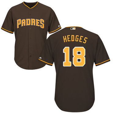 Padres #18 Austin Hedges Brown New Cool Base Stitched Baseball Jersey