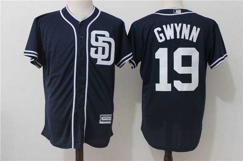 Padres 19 Tony Gwynn Navy Cool Base Jersey