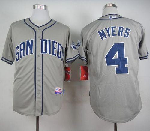 San Diego Padres #4 Wil Myers Grey Cool Base Stitched Baseball Jersey