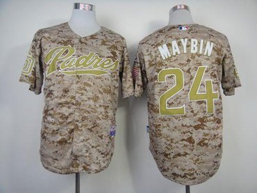 San Diego Padres #24 Cameron Maybin Camo Alternate 2 Cool Base Stitched Baseball Jersey