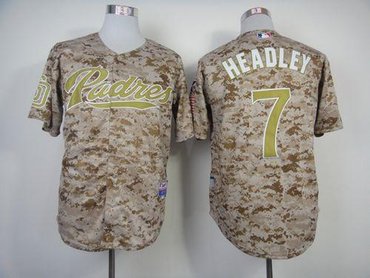 San Diego Padres #7 Chase Headley Camo Alternate 2 Cool Base Stitched Baseball Jersey