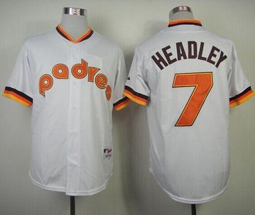 San Diego Padres #7 Chase Headley White 1984 Turn Back The Clock Stitched Baseball Jersey