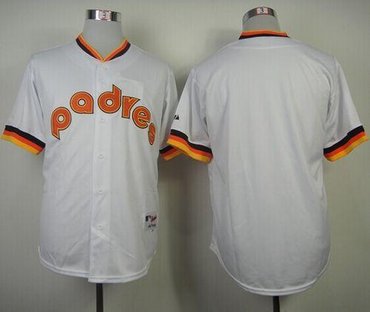 San Diego Padres Blank White 1984 Turn Back The Clock Stitched Baseball Jersey