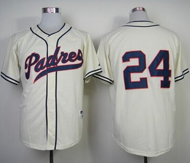 San Diego Padres #24 Cameron Maybin Cream 1948 Turn Back The Clock Stitched Baseball Jersey