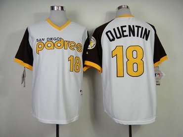 San Diego Padres #18 Carlos Quentin White 1978 Turn Back The Clock Baseball Jersey