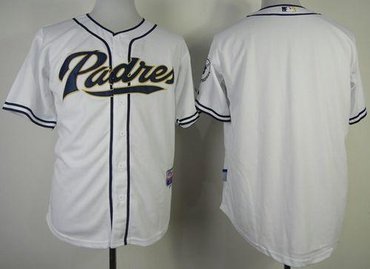 San Diego Padres Blank White Cool Base Baseball Jersey