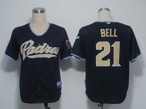 San Diego Padres 21 Bell Dark Blue Cool Base Jerseys