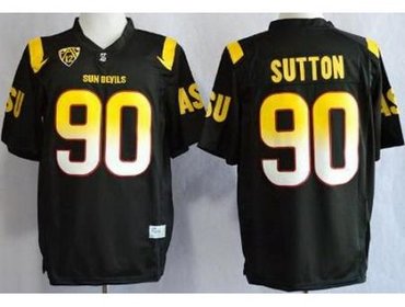 Arizona State Sun Devis (ASU) 90 Will Sutton Black NCAA Jerseys