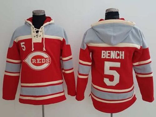 Reds #5 Johnny Bench Red Sawyer Hooded Sweatshirt MLB Hoodie