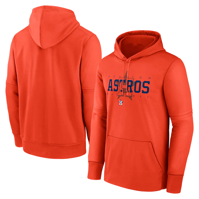 Men's Houston Astros Orange Pregame Performance Pullover Hoodie