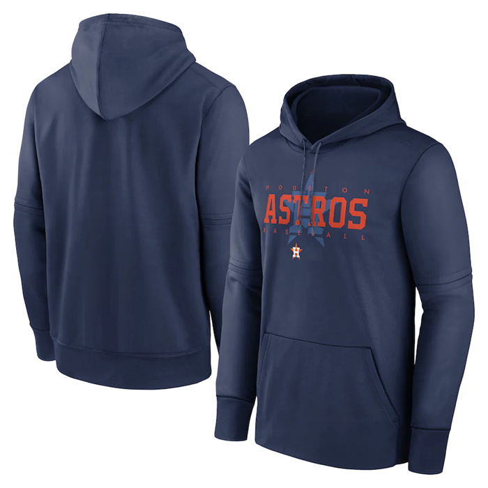 Men's Houston Astros Navy Pregame Performance Pullover Hoodie