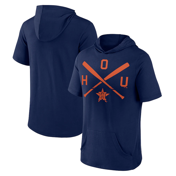 Men's Houston Astros Navy Short Sleeve Pullover HoodieS