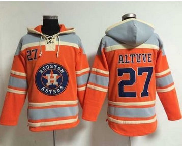 Houston Astros #27 Jose Altuve Orange Sawyer Hooded Sweatshirt MLB Hoodie