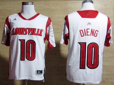 adidas Louisville Cardinals 2013 March Madness Gorgui Dieng 10 Authentic Jersey - White