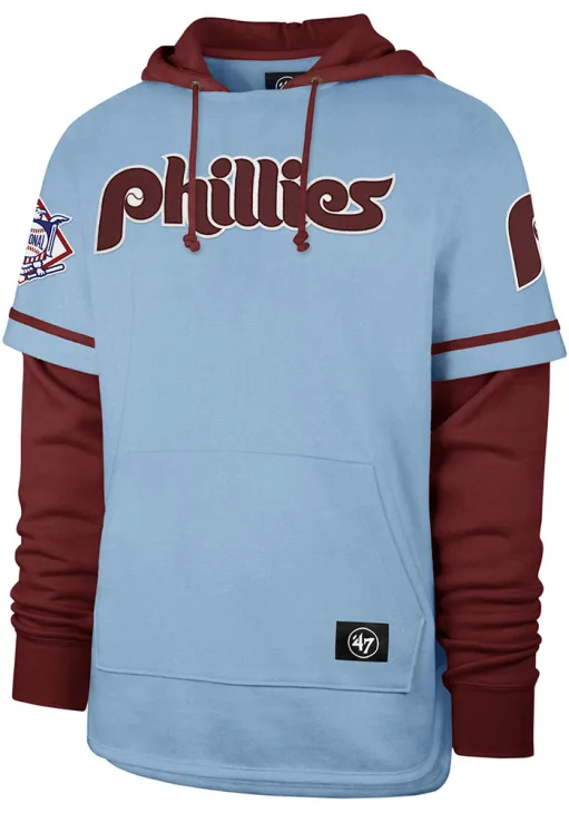 47 PHILADELPHIA PHILLIES MENS LIGHT BLUE TRIFECTA SHORTSTOP FASHION HOOD