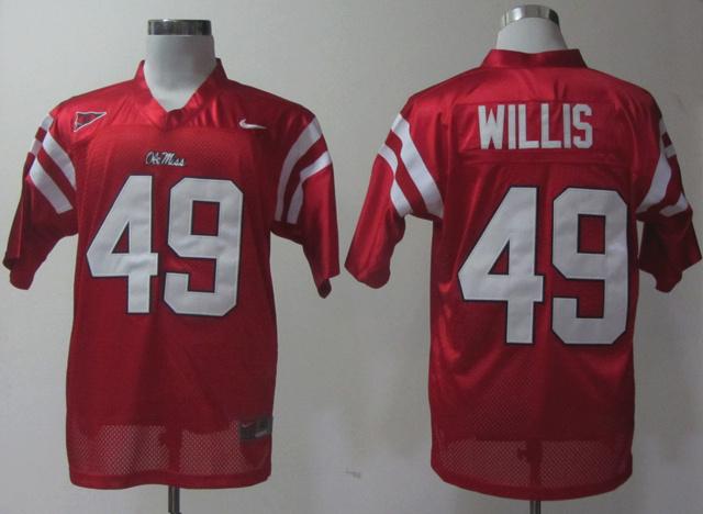 NEW Ole Miss Rebels Patrick Willis 49 Red College Football Jerseys