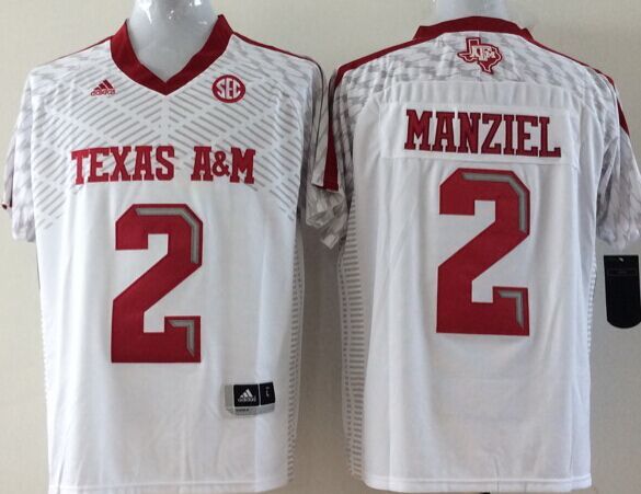 Texas A&M Aggies 2 Johnny Manziel White College Football Jersey