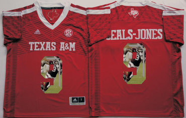 Texas A&M Aggies 9 Ricky Seals Jones Red Portrait Number College Jersey