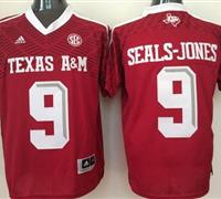 Texas A&M Aggies #9 Ricky Seals-Jones Red New SEC Patch Stitched NCAA Jersey