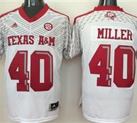 Texas A&M Aggies #40 Von Miller White SEC Patch Stitched NCAA Jersey