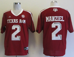 Addidas Texas A&M Aggies Johnny Manziel 2 Football Authentic NCAA Jerseys - Marron