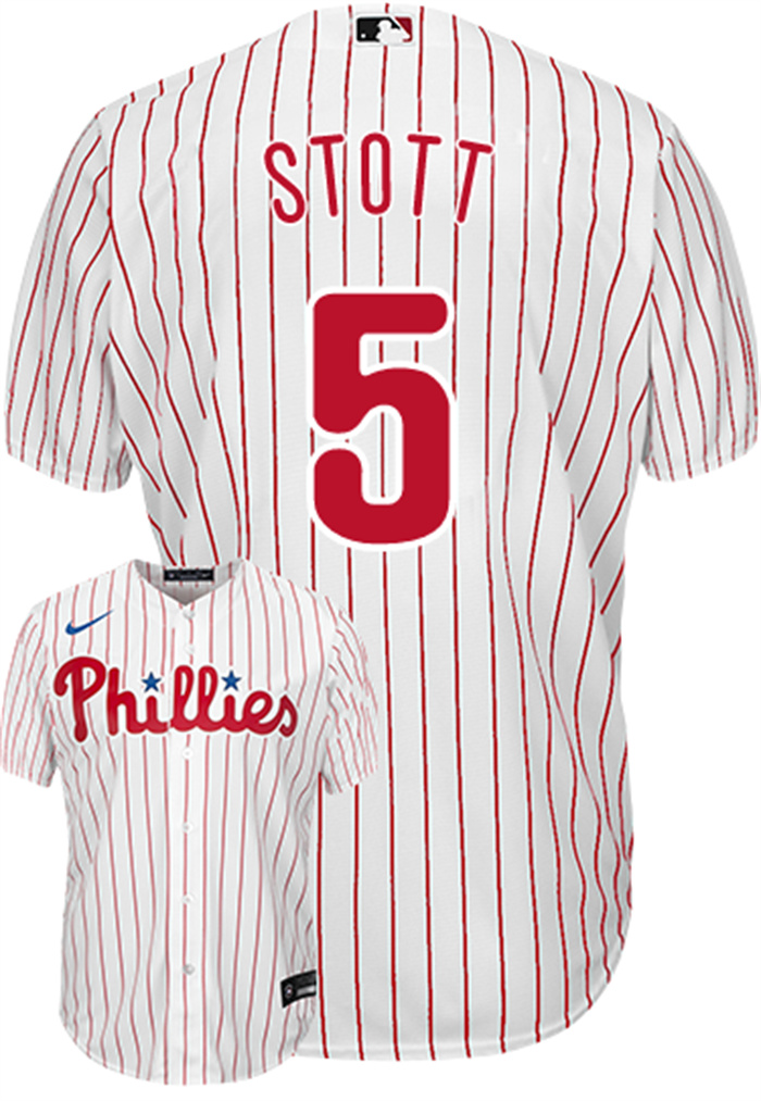 Men's Philadelphia Phillies #5 Bryson Stott White Cool Base Stitched Baseball Jersey